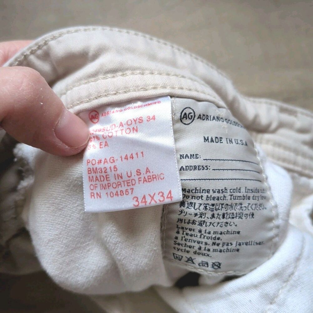 Adriano Goldschmied The Protege Straight Jeans Men's 34x34 Beige - Picture 8 of 8